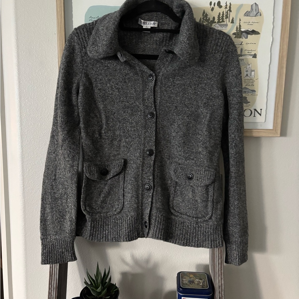 Pendleton Gray Women's Cardigan Sweater